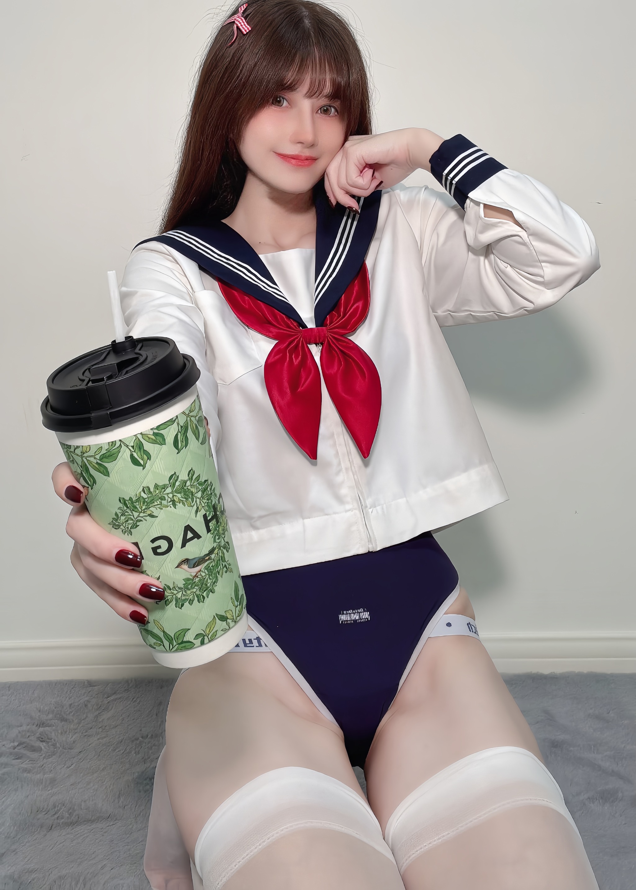 图片[1]-鹿八岁baby – NO.084 白丝水手服[35P]-XikXak